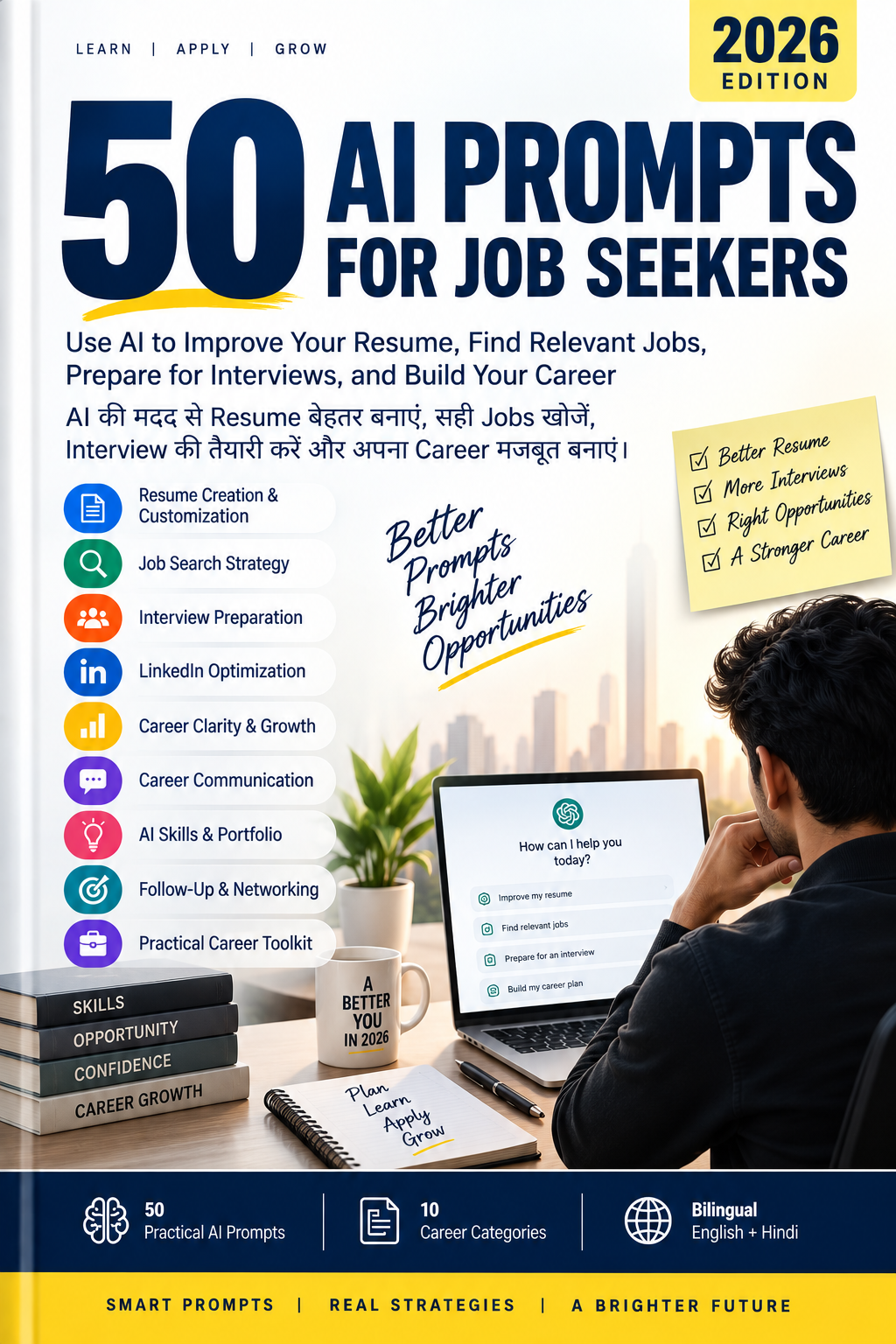 50 AI Prompts for Job Seekers 2026 cover