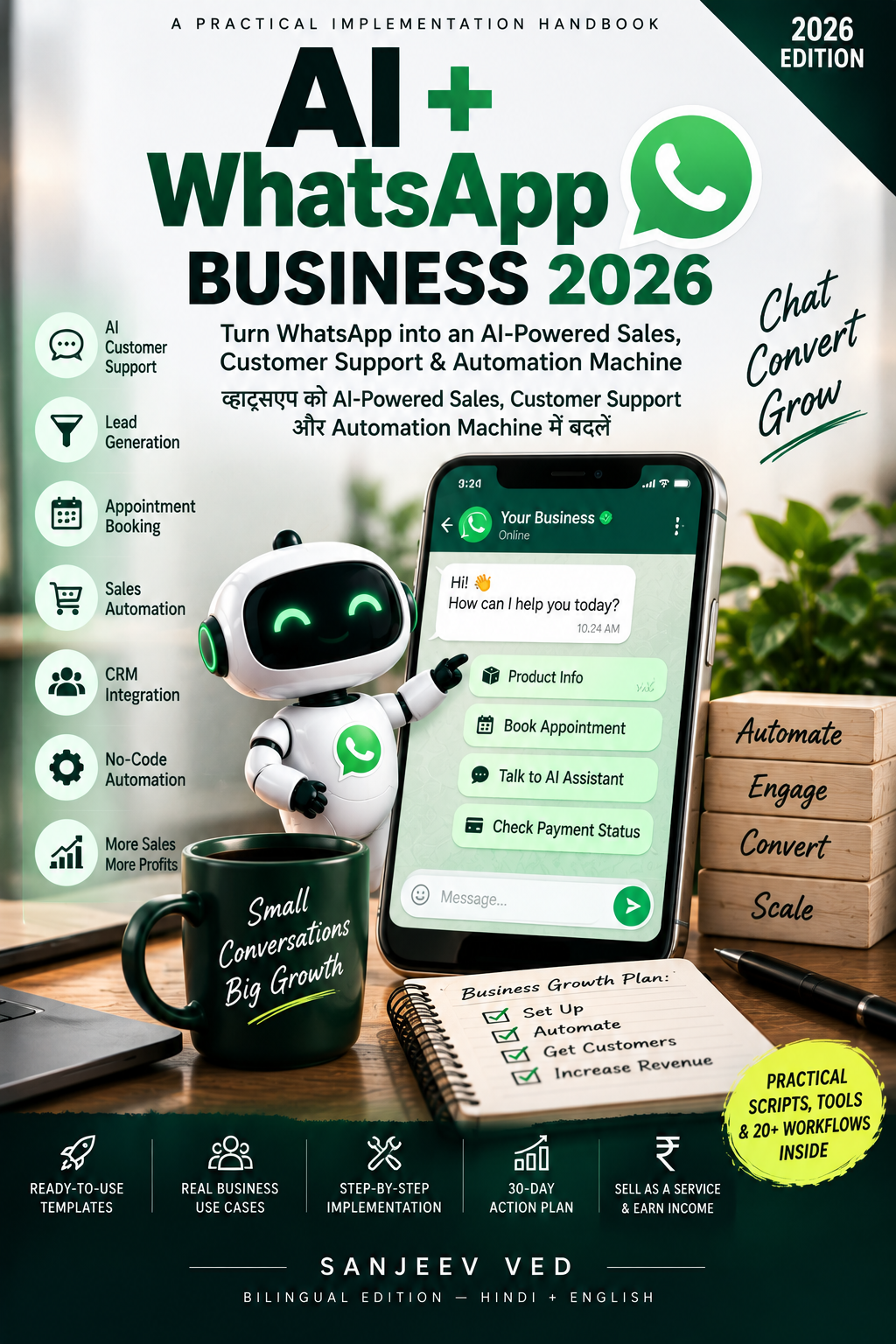 AI + WhatsApp Business 2026 — Turn WhatsApp into an AI-Powered Sales, Customer Support & Automation Machine cover