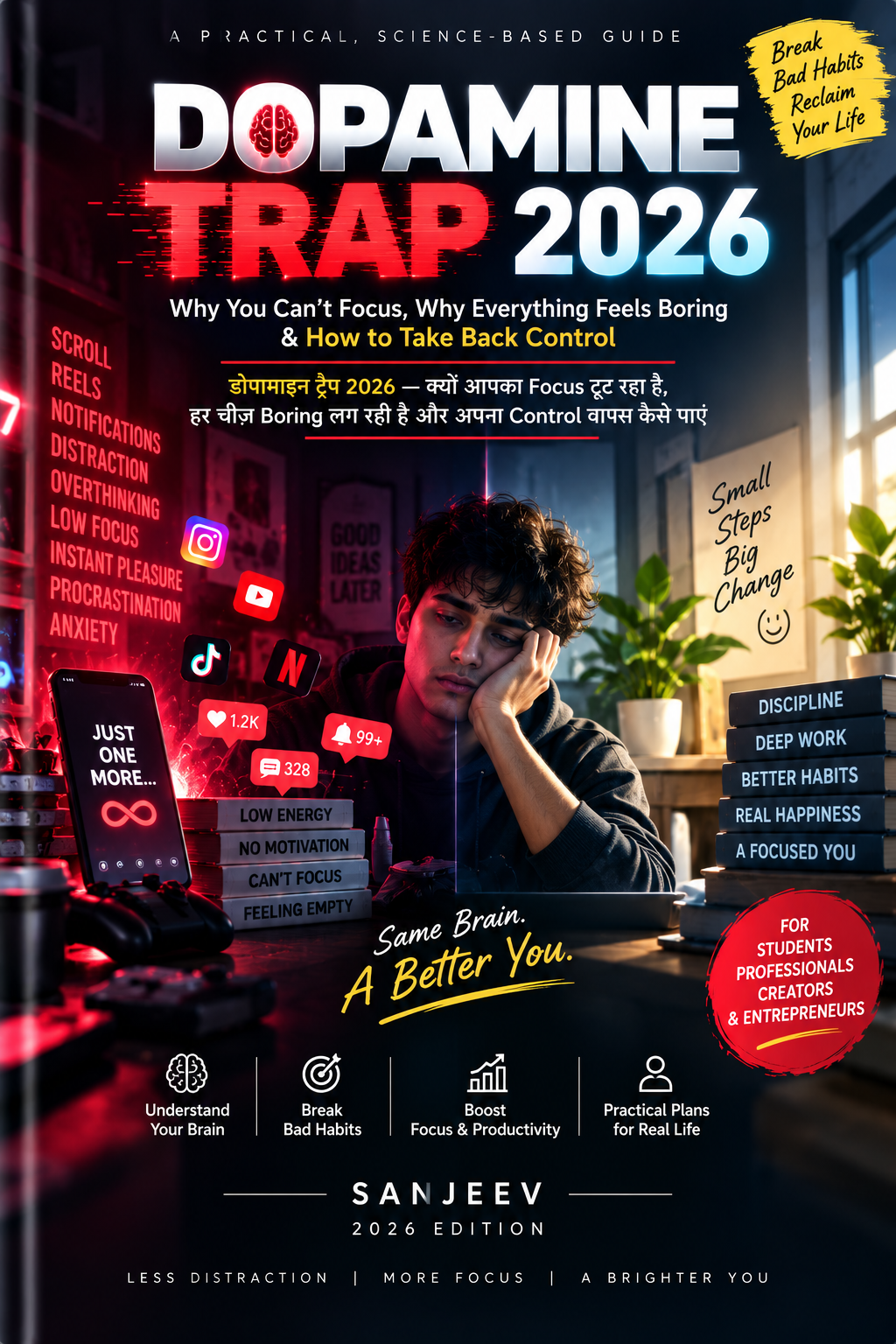 DOPAMINE TRAP 2026 — Why You Can't Focus, Why Everything Feels Boring & How to Take Back Control cover